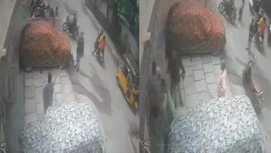 An elderly woman in Hyderabad was hit by the family of a policeman, seriously injured