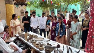 Students saw Haryanvi culture at the Sanjhi Festival