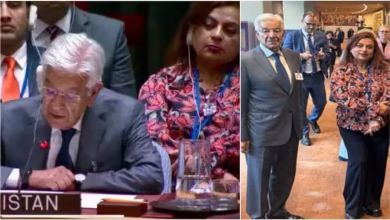 Who sat the woman behind the defense minister at the UNSC meeting? Political War broke out in the neighboring country