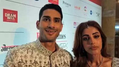 Pratek Smita Patil just keeps walking the driveway with his wife