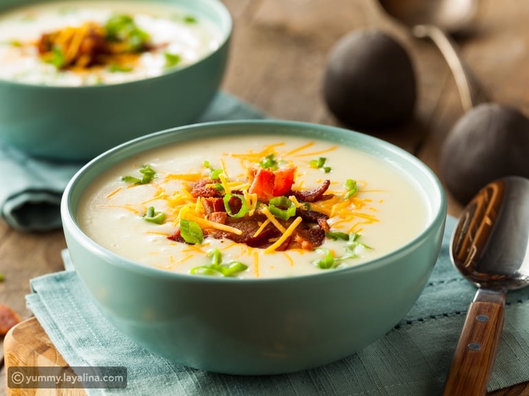 طريقة عمل شوربة البطاطس بالكريما والمشروم
