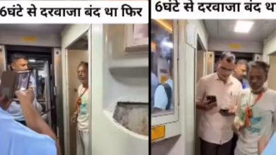 Passenger has been in the bathroom of the train for 6 hours, video -viral on social media