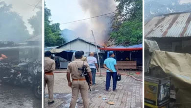 Angry burns near the Cantt police station in Varanasi, half a dozen shops and many bikes burned – Varanasi Fire Market Blaze near Cantonment Several stores struggled