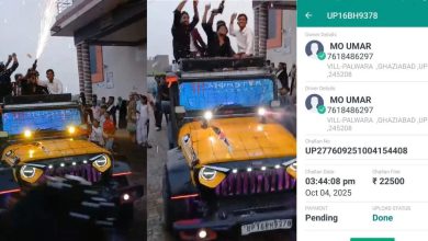 Police imposed a challenge of Rs 22,500 on Dancing Jeep Stunters in Hapur, Uttar Pradesh.