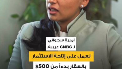 الرئيسة التنفيذية لشركة PRYPCO، أميرة سجواني: – نعمل على إتاحة الاستثمار بالعقار بدءاً من 500$…