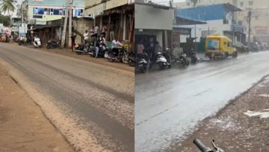One place and two seasons, it’s incredible, video of rain goes viral on social media