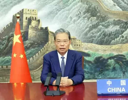 Chao Leji gave a speech at the meeting of the parliamentary leaders of member states