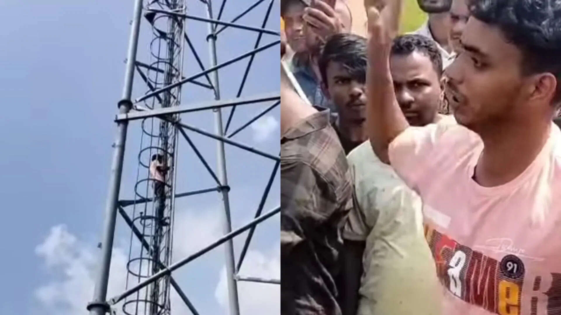 When woman did not cook her favorite vegetable, the man created a high suspense drama by getting on the tower, and people enjoy watching the viral video.