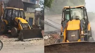 Bulldozer -action on illegal coordinate corporation demolish property after notifications