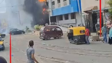 اللحظات الأولى لاشتعال النيران في مستشفى خاص في منطقة كرموز بالإسكندرية