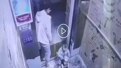 One mistake of mother and innocent child caught up in elevator, heartbreaking incident captured in CCTV is going to video viral