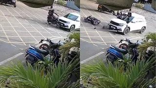 Video of the velocity of the cyclist clashing with car is viral, helmet saves life – Pimpri Link Road Road Accident Speed Biker Collides with Motorhelm Saves Life