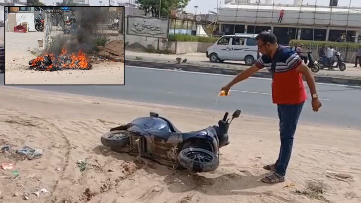 An angry person then sprinkled oil on the scooter and set on fire outside the Ola showroom, and video went over the internet viral.