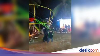 Night Market ‘baking Banyu’ ride in Purworejo falls in, injured ten passengers
