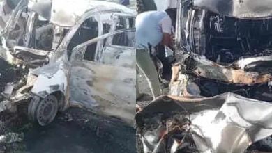 Heinous road accident in Bikaner, two dead in the collision of trucks; Driver burned alive
