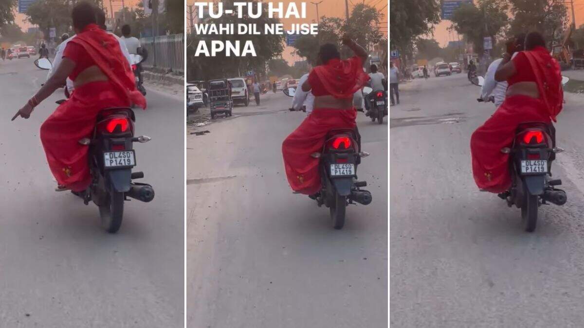Omg! Tanty put an uncle on the bike while sitting on the bike, and you would laugh stomach pain after watching the viral video.