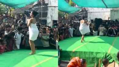 Girl dancing on Kajol’s song in front of a village that just wears a towel once the video is viral tell people lies