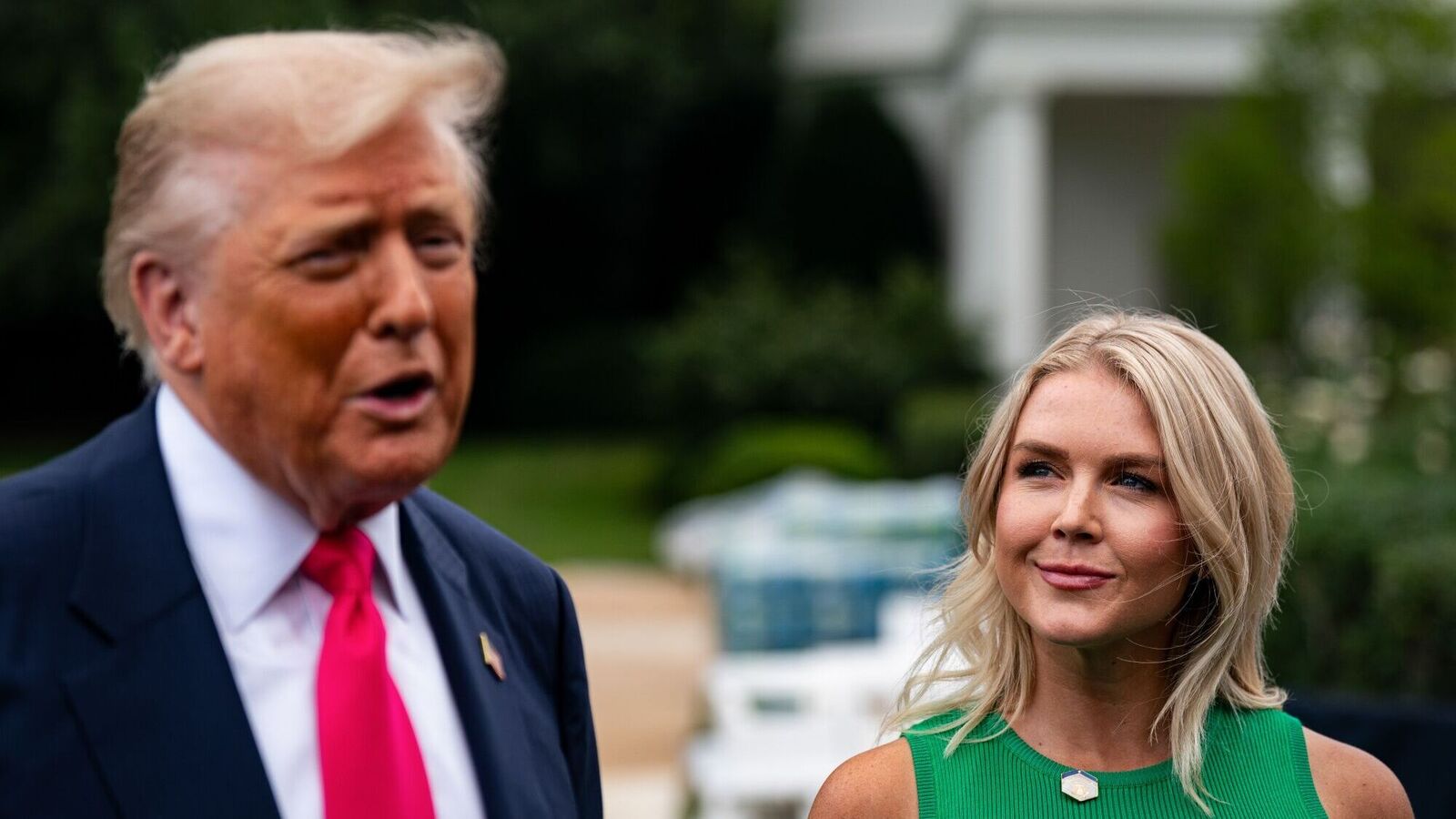 ‘Her lips move like …’: Trump again makes bizarre comments on press secretary Karoline Leavitt