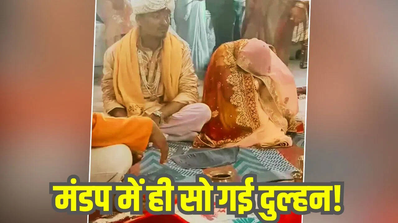 The bride fell asleep after selling the horses in the pavilion when the groom woke her up the poor girl was shocked