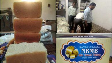 Food safety team raided in Bassi, Jaipur, broke the lock in the dark of night and seized 3000 KG of adulterated milk cake.