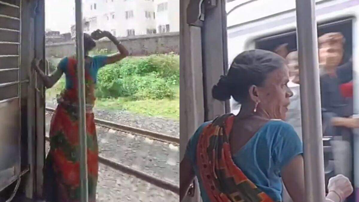 Woman hits locomotive pilot of another train by running through moving train; the poor man is saved from death; people are stunned after seeing the viral video