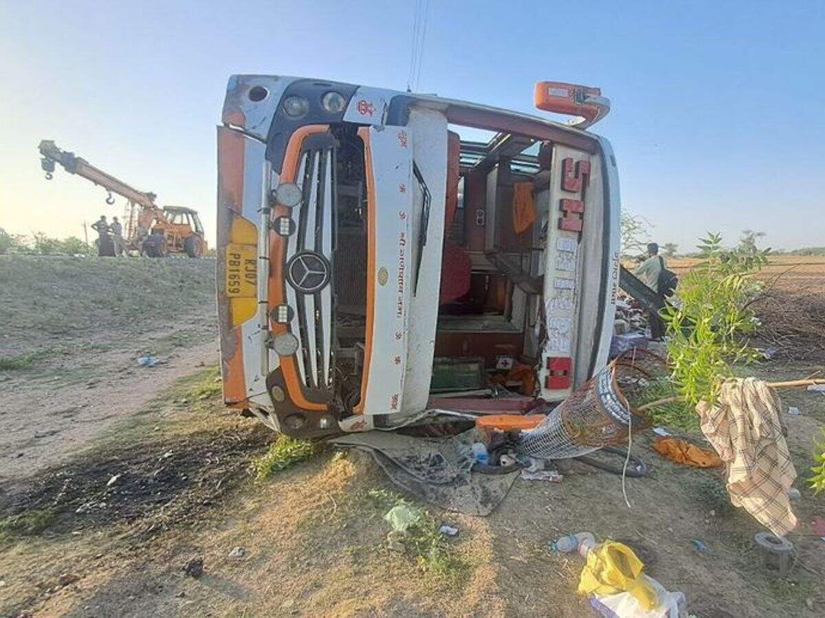 Watch Video: After Jaisalmer bus accident, now 2 children killed, 28 injured as private bus overturns in Pali.