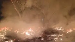 Mohali road garbage fire causes pollution residents suffer