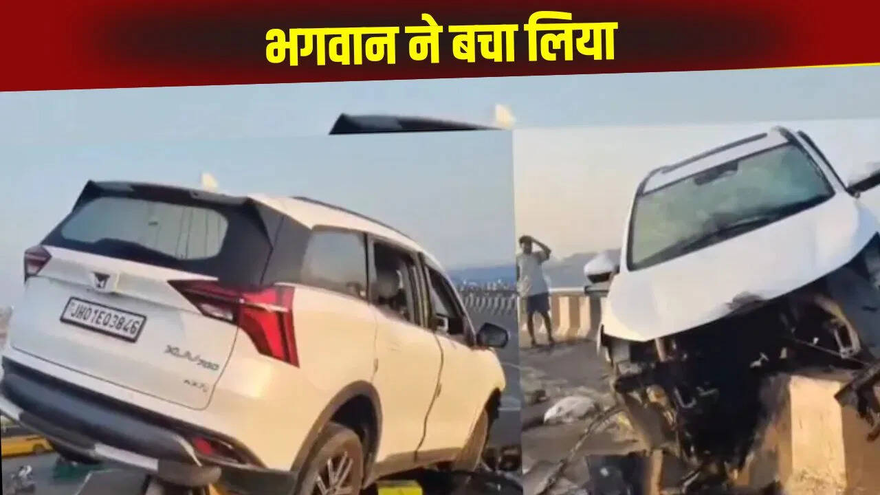 Such an accident would never have been seen before! The fast car went straight on the railing of the bridge, your soul will tremble after watching the viral video