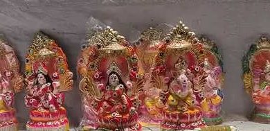 Market decorated on Dhanteras in Farrukhabad, crowd gathered for shopping
