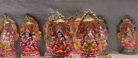 Market decorated on Dhanteras in Farrukhabad, crowd gathered for shopping