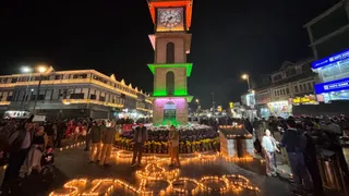 Lal Chowk lit up on Diwali with diyas spelling out operation sindoor – Lal Chowk lit up on Diwali with diyas spelling out operation sindoor