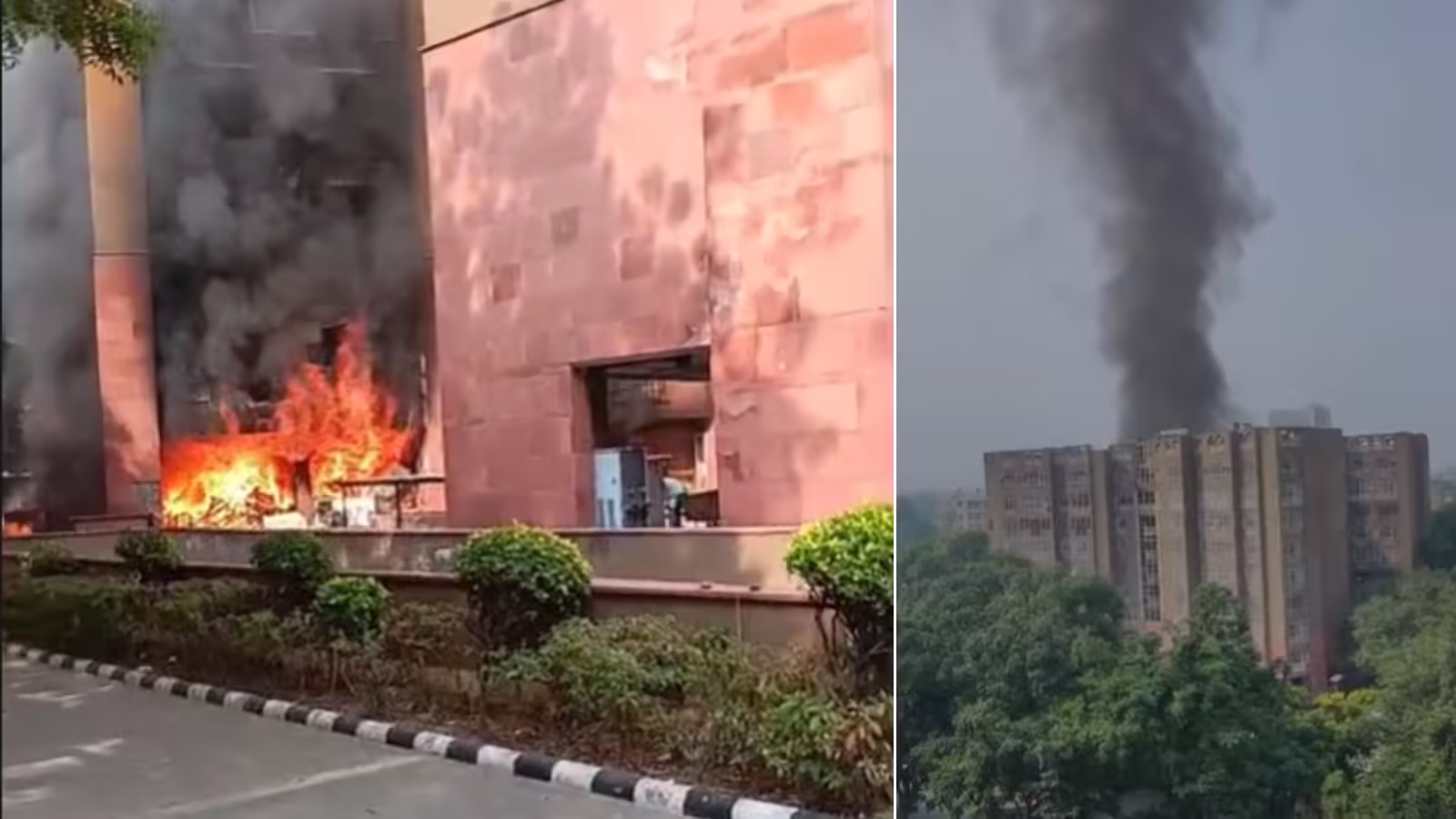 Fire Destruction in Delhi! A massive fire broke out in Kaveri Apartment, a dozen fire tenders were deployed to douse the fire.