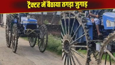 A man attached chariot wheels to a tractor, this desi jugaad will blow your mind.