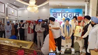 CM Naib Singh Saini, who participated in ‘Char Suhave Guru Charan Yatra’