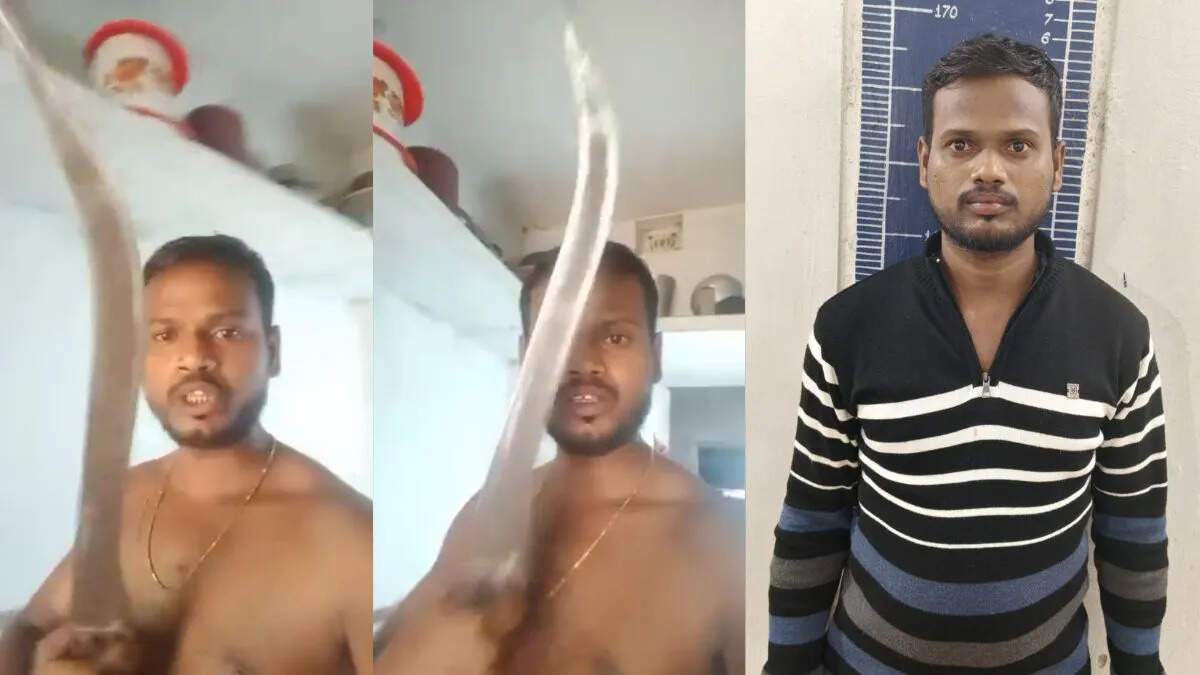 A young man was creating a stir by showing a sword on Instagram, threatening to kill, the police arrested him