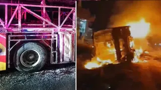 20 killed when private bus traveling through Bengaluru catches fire in Andhra Kurnool