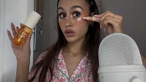 ASMR| The PREPPY girl does a GRWM/MAKEUP TUTORIAL😟