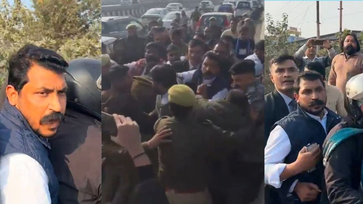 दिल्ली-मेरठ एक्सप्रेसवे पर सियासी तनाव, चंद्रशेखर आजाद की पुलिस से हुई धक्का मुक्की
