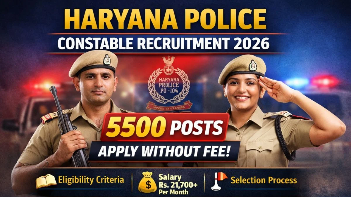 Haryana Police Constable Recruitment 2026: हरियाणा पुलिस कांस्टेबल भर्ती के लिए शुरू हुई आवेदन प्रक्रिया, जानें योग्यता, वेतन और चयन | Jansatta