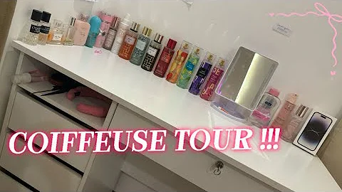 Coiffeuse tour 💕 mon espace beauté de A à Z | makeup & skincare ✨ ( by naïla ) 