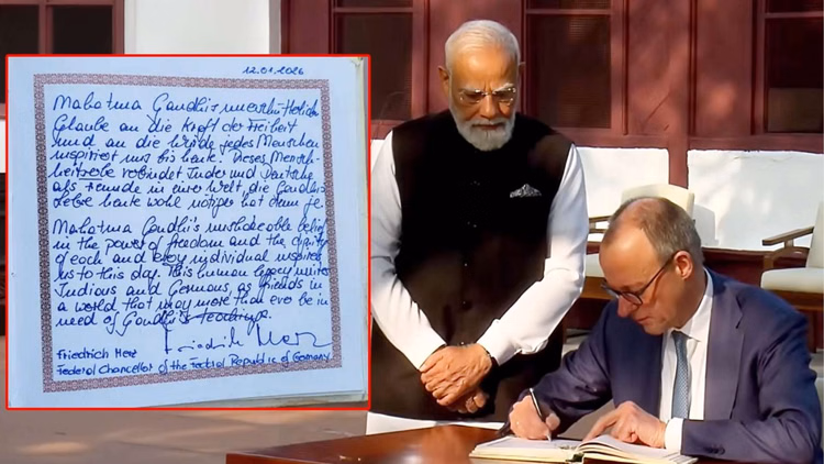 India-germany:'गांधी की विरासत ने भारत-जर्मनी को जोड़ा', साबरमती आश्रम पहुंचे जर्मन चांसलर मर्ज ने लिखा संदेश - German Chancellor Merz India Visit Mahatma Gandhi Teachings More Needed Today Than Ever
