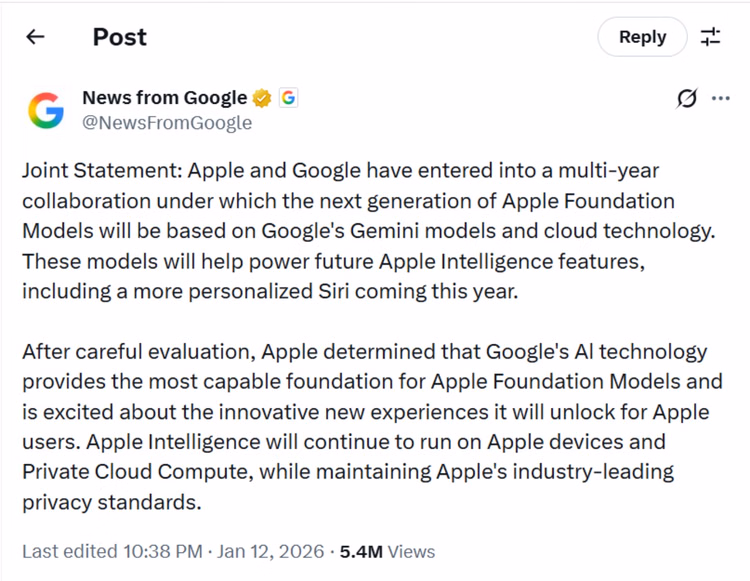 Google And Apple Partnership:एपल और गूगल की ऐतिहासिक डील, अब सिरी में मिलेगा जेमिनी का सपोर्ट - Apple And Google Strike Major Ai Deal: Gemini To Power Next-gen Siri