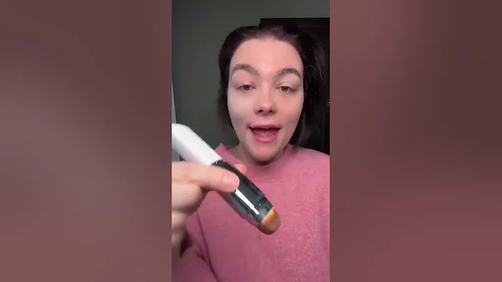 Color-changing foundation stick with detachable brush for quick everyday makeup