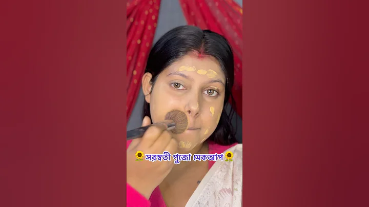 Saraswati Puja white saree makeup 🤍🩷  #makeup #ytshorts #shorts