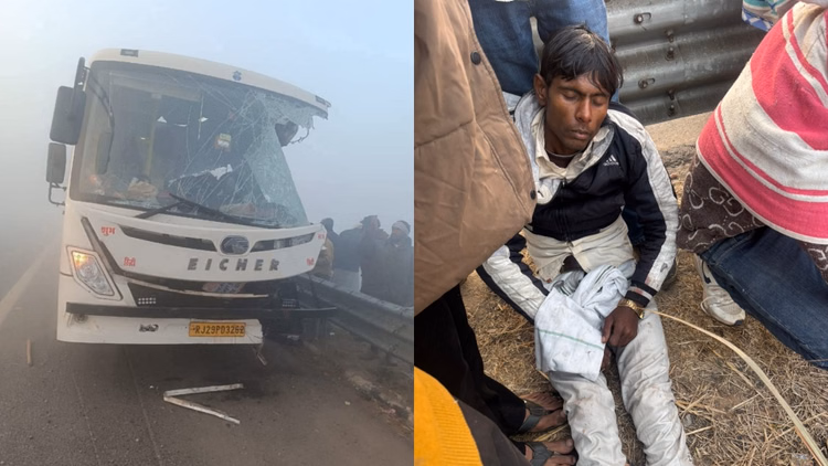 दिल्ली-मुंबई एक्सप्रेसवे पर हादसा:बस और ट्रक में हुई टक्कर, दिल्ली पुलिस के जवान समेत दो की मौत; 10 लोग घायल - Accident On Delhi-mumbai Expressway Bus And Truck Collide Two Dead 10 Injured