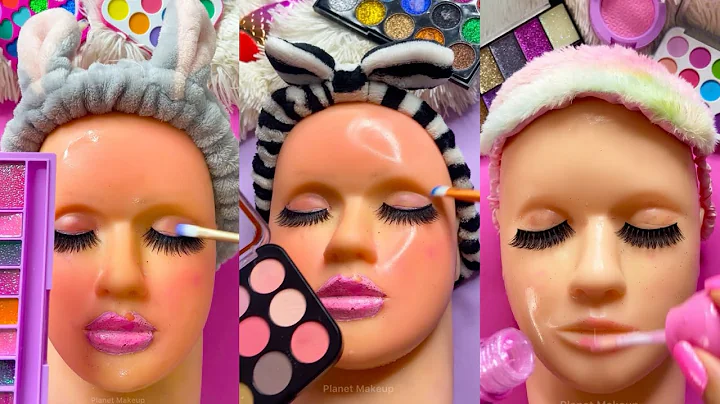 ASMR Satisfying with Unboxing Review Mannequin Makeup Beauty Relax pink Skincare Sounds Fast No talk