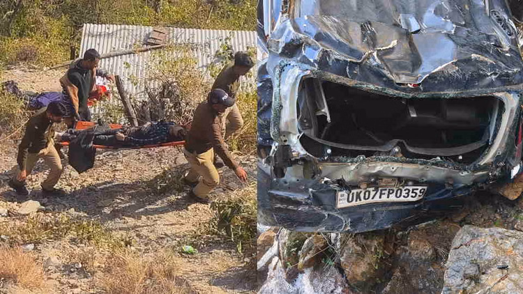 Tehri Accident:कांडीखाल के पास हादसा, कार खाई में गिरी, यूपी के चालक की मौके पर मौत - Tehri Accident News Car Falls Into Gorge Near Kandikhal Up Driver Dies On Spot