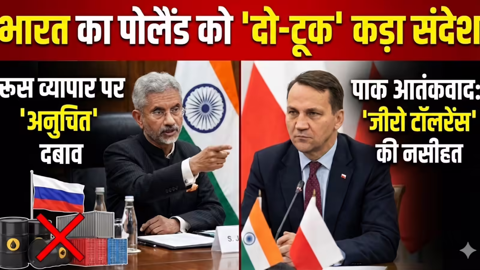 पोलैंड को दी 'दो-टूक' नसीहत, भारत ने रूस और आतंकवाद के मुद्दे पर दिखाया कड़ा रुख - india flags targeting over russia ukraine war urges poland not to support pakistan