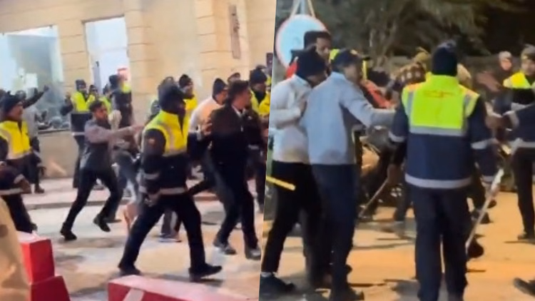 ग्रेनो:सोसाइटी गेट पर गार्ड और डिलीवरी ब्वॉय में भिड़ंत, लाठी-डंडे चले, हाई वोल्टेज ड्रामे का वीडियो वायरल - A Clash Occurred Between A Security Guard And A Delivery Boy At The Society Gate