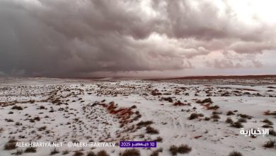 حائل تكتسي البياض بعد تساقط البرد. بعدسة سامي بن سلطان